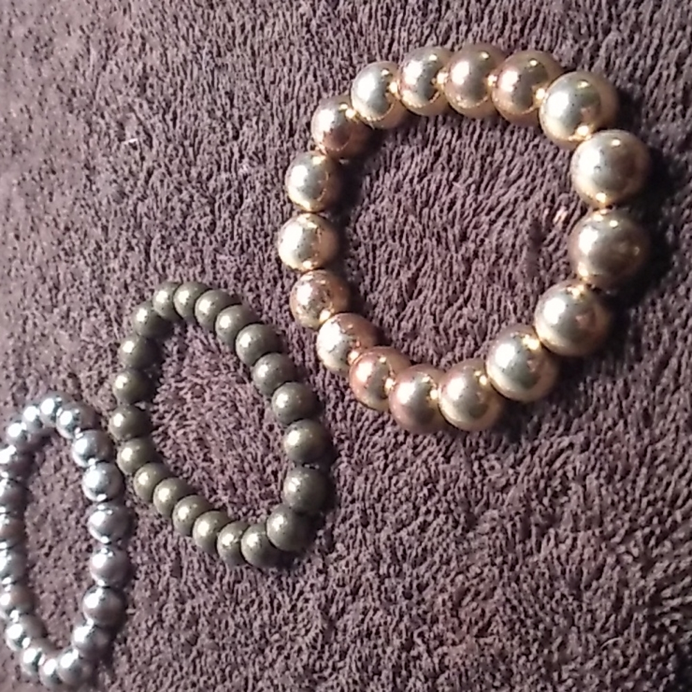 Copper brass chrome bead bracelets
